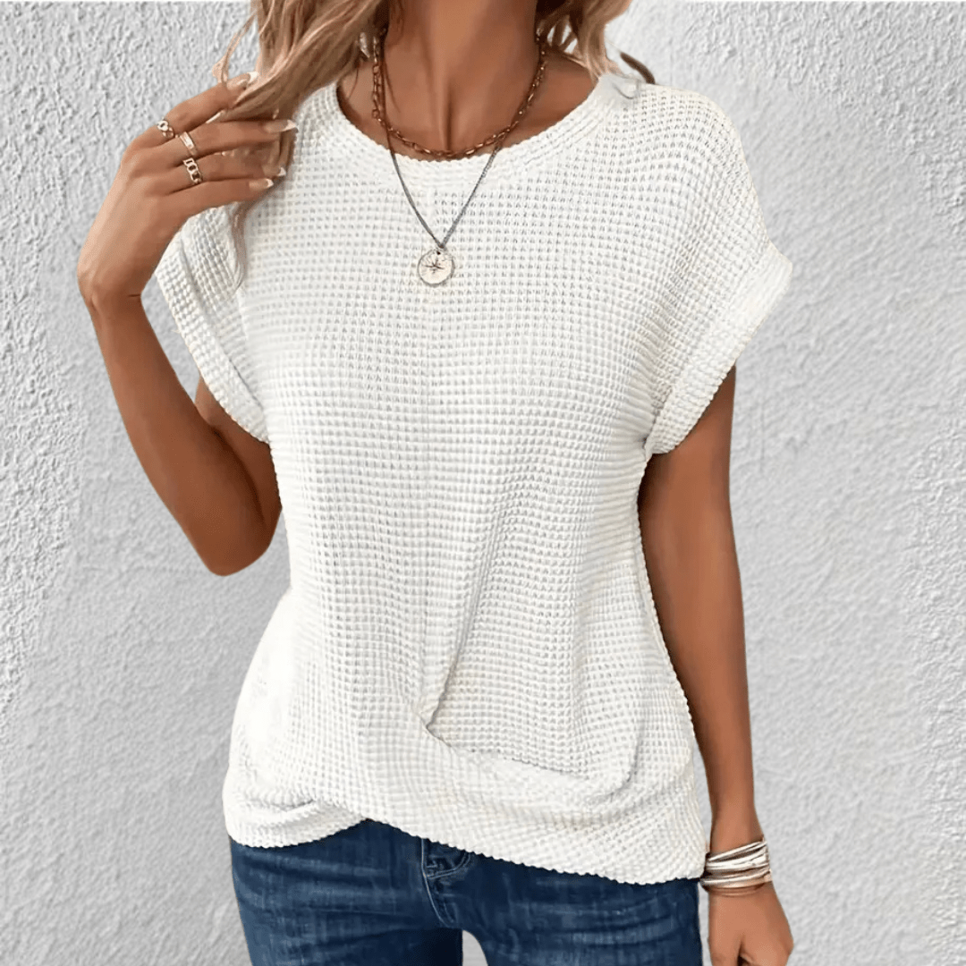 Luna - Tummy Tucking Waffle-knit top
