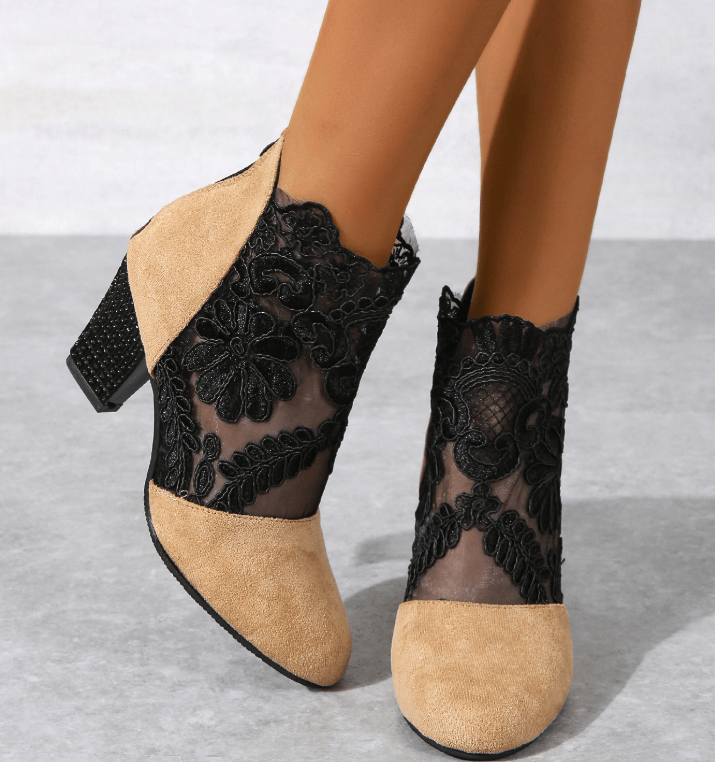 👢Neujahrsaktion✨Damen High Heels mit eleganter Spitze für den Sommer