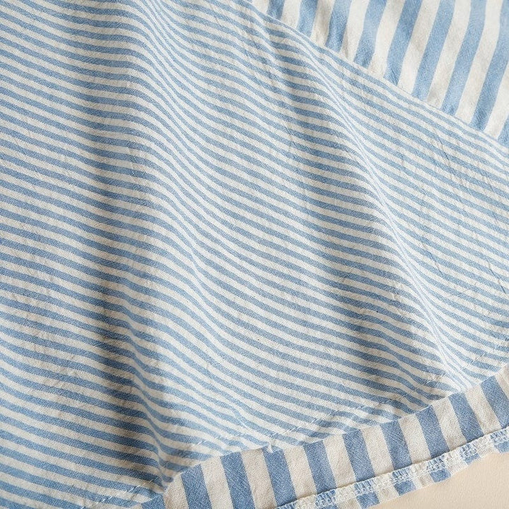 Lässiges, übergroßes, gestreiftes Oberteil mit V-Ausschnitt für Damen