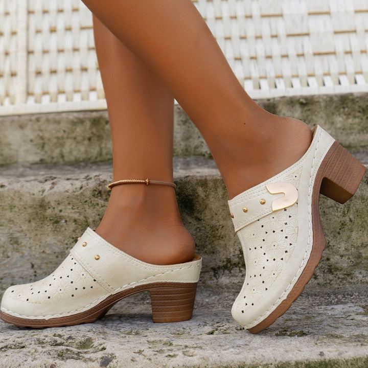 Women's Slip-On Closed Toe Chunky Sandals