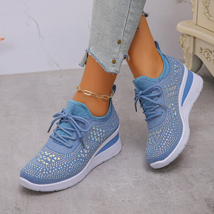 🌸👟Atmungsaktive Sneaker aus Mesh mit Strassverzierung