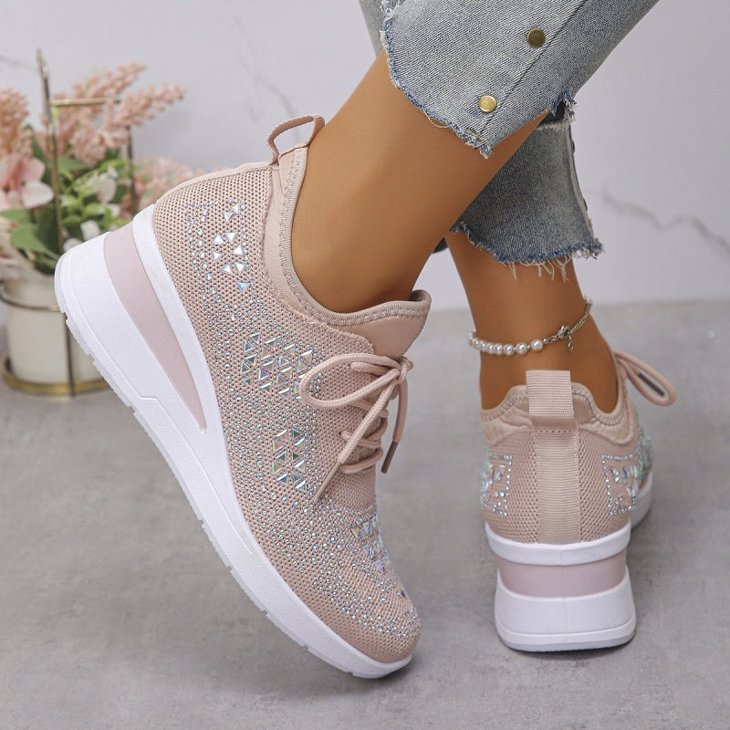 🌸👟Atmungsaktive Sneaker aus Mesh mit Strassverzierung