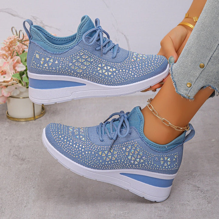 🌸👟Atmungsaktive Sneaker aus Mesh mit Strassverzierung